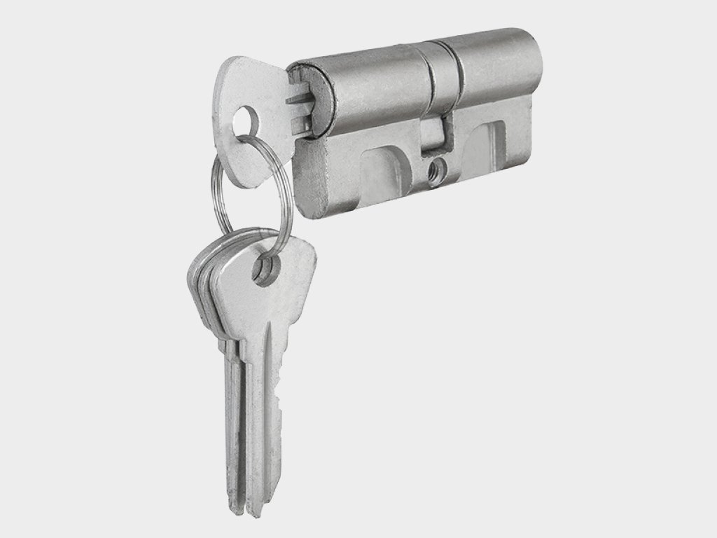Цилиндровый механизм из алюминия «ключ-ключ» с 3 ключами в комплекте Костанай